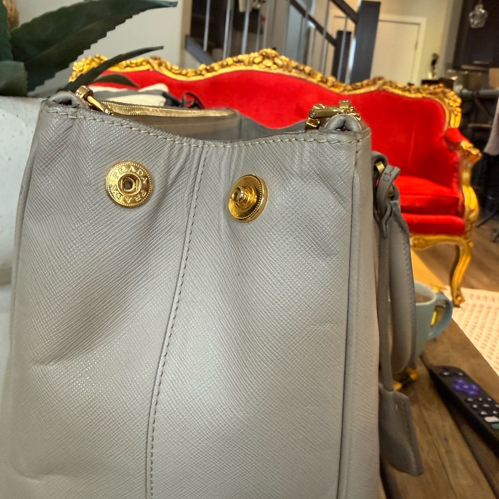 AUTHENTIC Prada Beige Leather Tote Bag ( with proof) - Picture 10 of 12